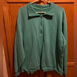 Lululemon Men’s Half Zip Green Terry Sweatshirt